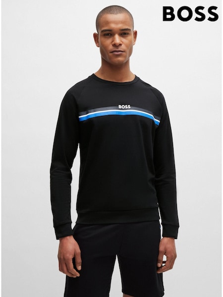 BOSS Black 100% Cotton Stripe Logo Sweatshirt (B10240) | €45