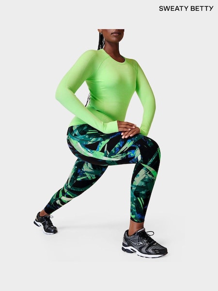 Sweaty Betty Green Areca Palm Print 7/8 Length Power Workout Leggings (B10255) | €56