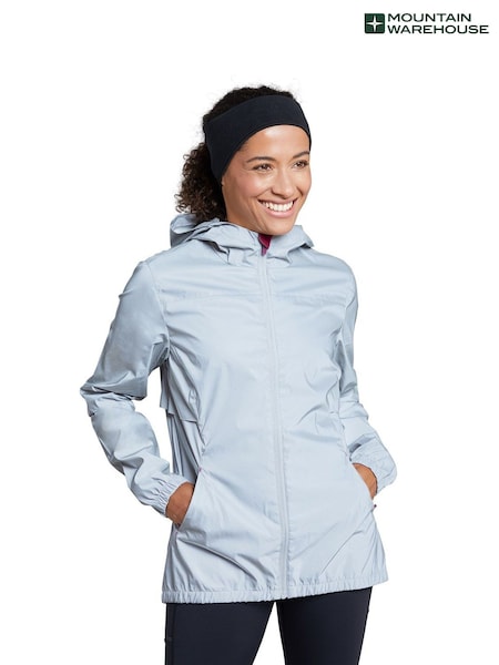 Mountain Warehouse Silver Womens Dashing Reflective Water Resistant Running and Cycling Jacket (B10290) | AED326