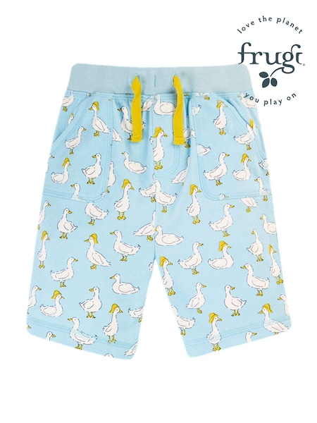 Frugi Blue Easter Duck Print Shorts (B10567) | AED20 - AED22
