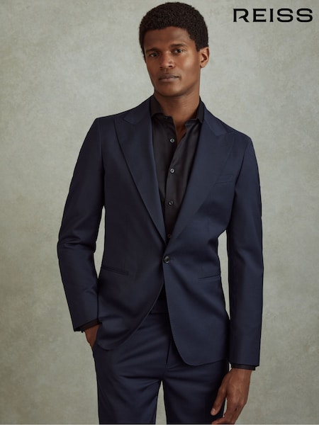 Reiss Bright Blue Destiny Wool Single Breasted Blazer (B10778) | AED2,520