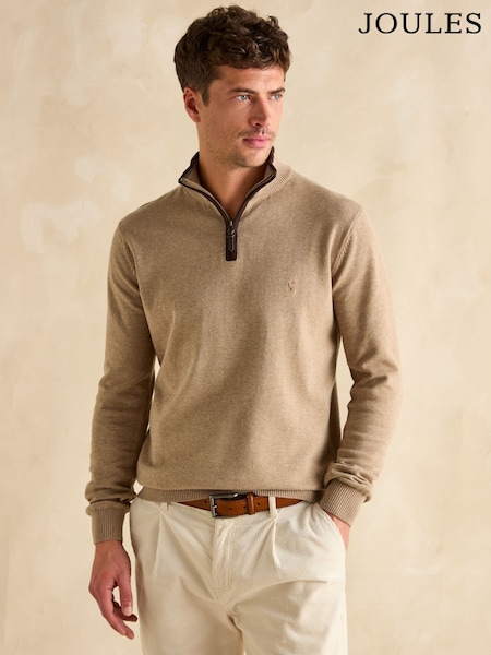 Ovseno beli - Joules Hillside Quarter Zip Knitted Jumper (B10901) | € 65
