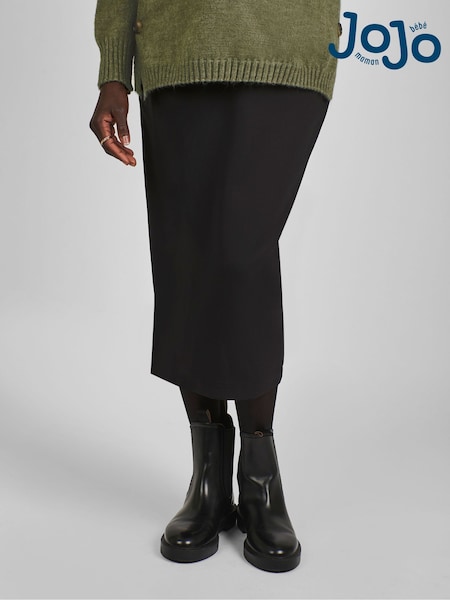 JoJo Maman Bébé Black Maternity Drawstring Midi Skirt (B10924) | €56