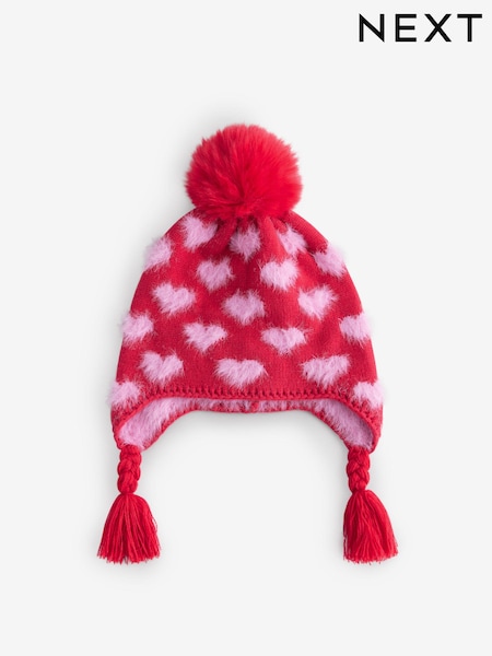 Rdeče-roza s srčki - Trapper Hat (3mths-16yrs) (B10955) | € 7 - € 10