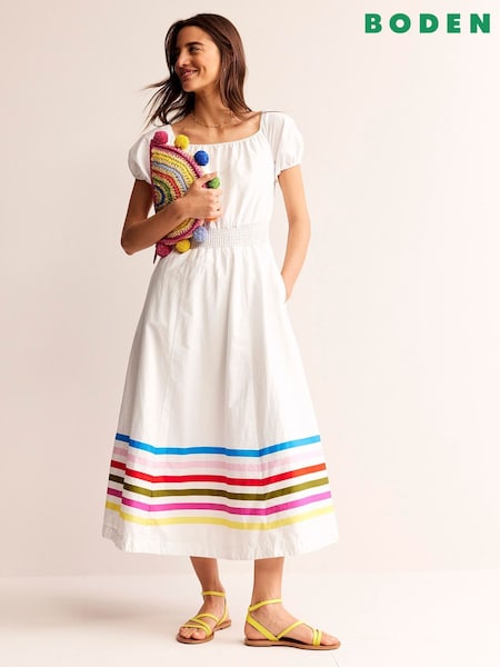 Boden White 100% Cotton Carla Linen Short Dress (B11113) | €70