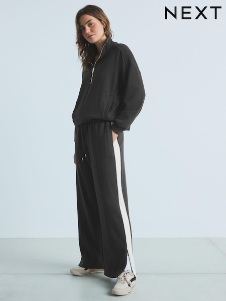 Black Modal Blend Side Stripe Joggers (B11189) | AED85