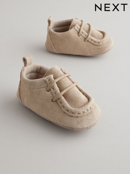 Neutral Suede Lace-Up Baby Shoes (0-24mths) (B11211) | €14