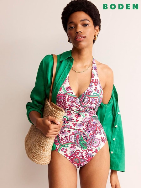 Boden Multi Levanzo Ruched Halter Swimsuit (B11414) | €43