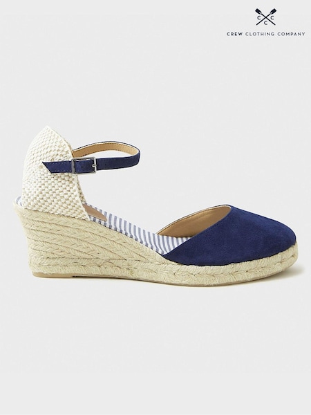 Crew Clothing Leather and Jute Wedge Heel Espadrilles (B11452) | €75