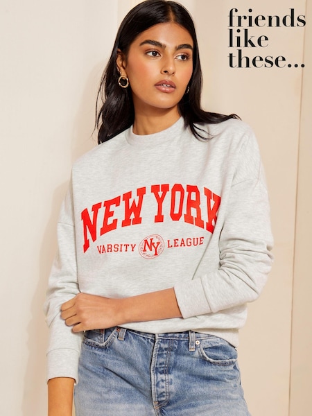 Friends Like These Cream Long Sleeve Cosy Jersey Logo Sweatshirt (B11759) | €18.50