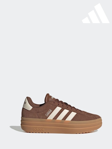 adidas Brown/White VL Court Bold Trainers (B11771) | AED408