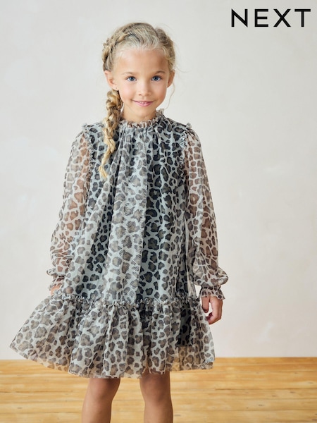 Mesh Long Sleeve Dress (3-16yrs) (B11820) | ‏100 ر.س.‏ - ‏125 ر.س.‏