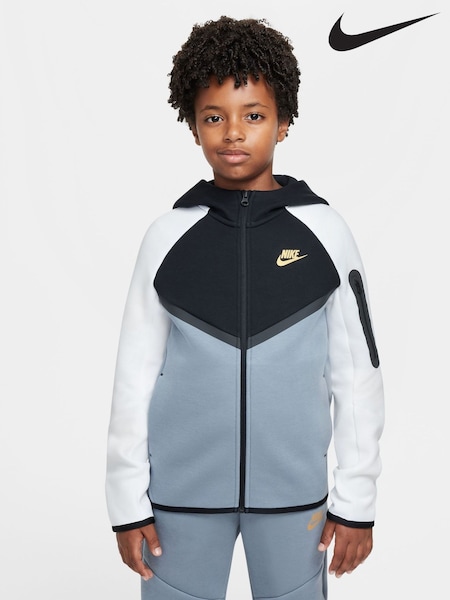 Черный/белый золотистый - Nike Beigewhite Tech Fleece Zip Up Hoodie (B11839) | €86