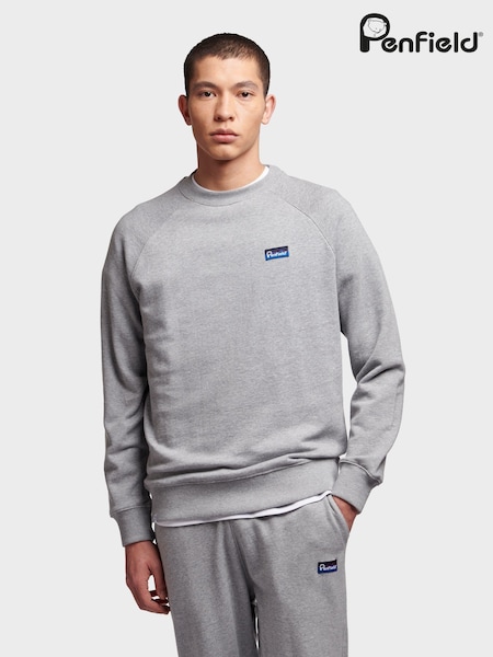 Серый - Penfield Mens Relaxed Fit 100% Cotton Original Logo Sweatshirt (B11988) | €99