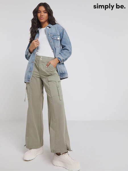 Simply Be Brown Plush Cargo Tech Trousers (B12060) | €17.50