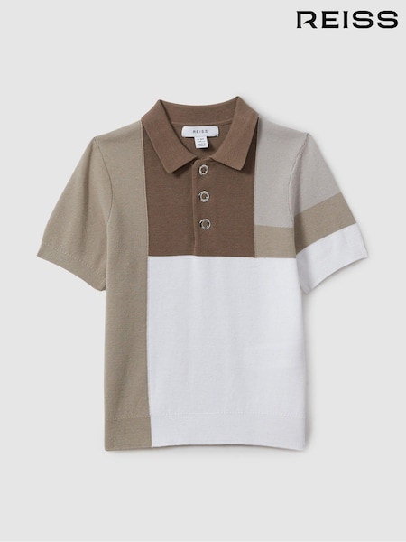 Reiss Camel Multi Charge 9-13 yrs Colourblock Polo Shirt (B12066) | €64