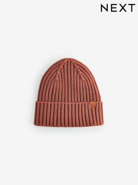 Rust Brown Knitted Beanie Hat (1-16yrs) (B12134) | €4 - €8