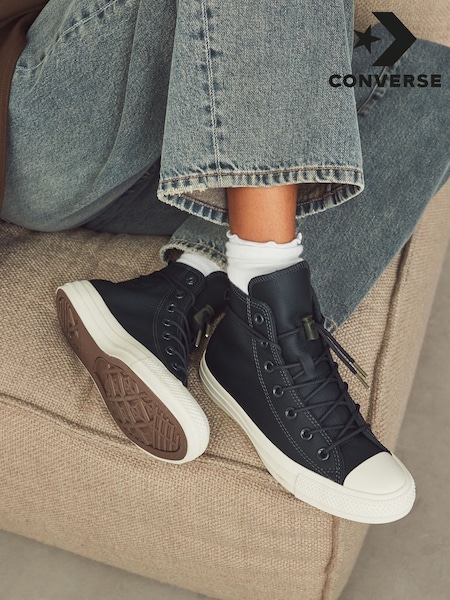Converse Black Leather Chuck Taylor All Star Trainers (B12346) | €36