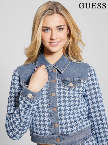 Guess Blue Tweed Cropped Jacket (B12441) | €95