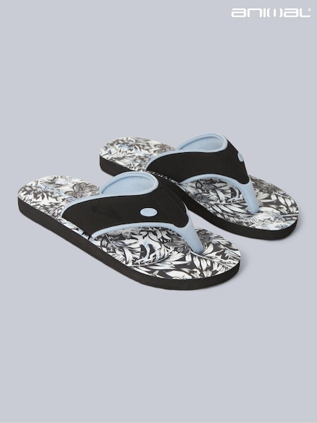 Animal Black Patent Womens Swish Flip-Flops (B12448) | €38