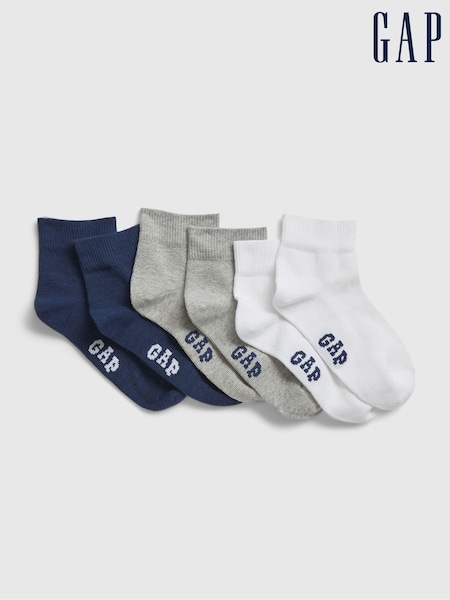 Azul - Gap Kids 3 Pack Quarter Crew Socks (B12551) | 11 €