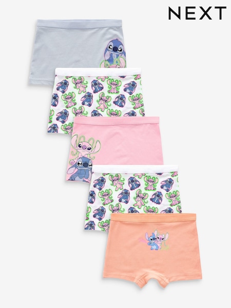 Pink/Blue Lilo And Stitch Shorts Briefs 5 Pack (2-16yrs) (B12567) | 74 QAR - 104 QAR