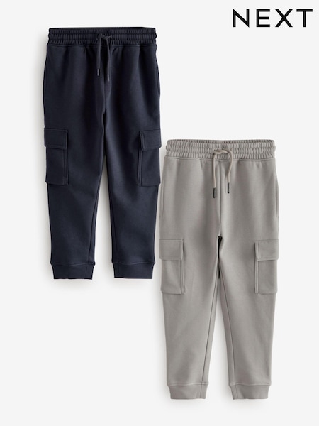 Navy/Grey Slim Fit Slim Cargo Joggers 2 Pack (3-16yrs) (B14073) | €28 - €39