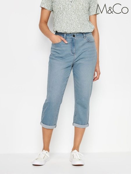 M&Co Boyfriend Light Wash Cropped Jeans (B14293) | 48 €
