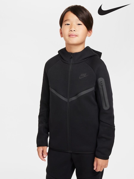 Czarny/Szary - Nike Beigewhite Tech Fleece Zip Up Hoodie (B14395) | 410 zł