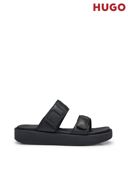 HUGO Faux Leather Slip-On Black Sandals With Padded Straps (B14442) | €63