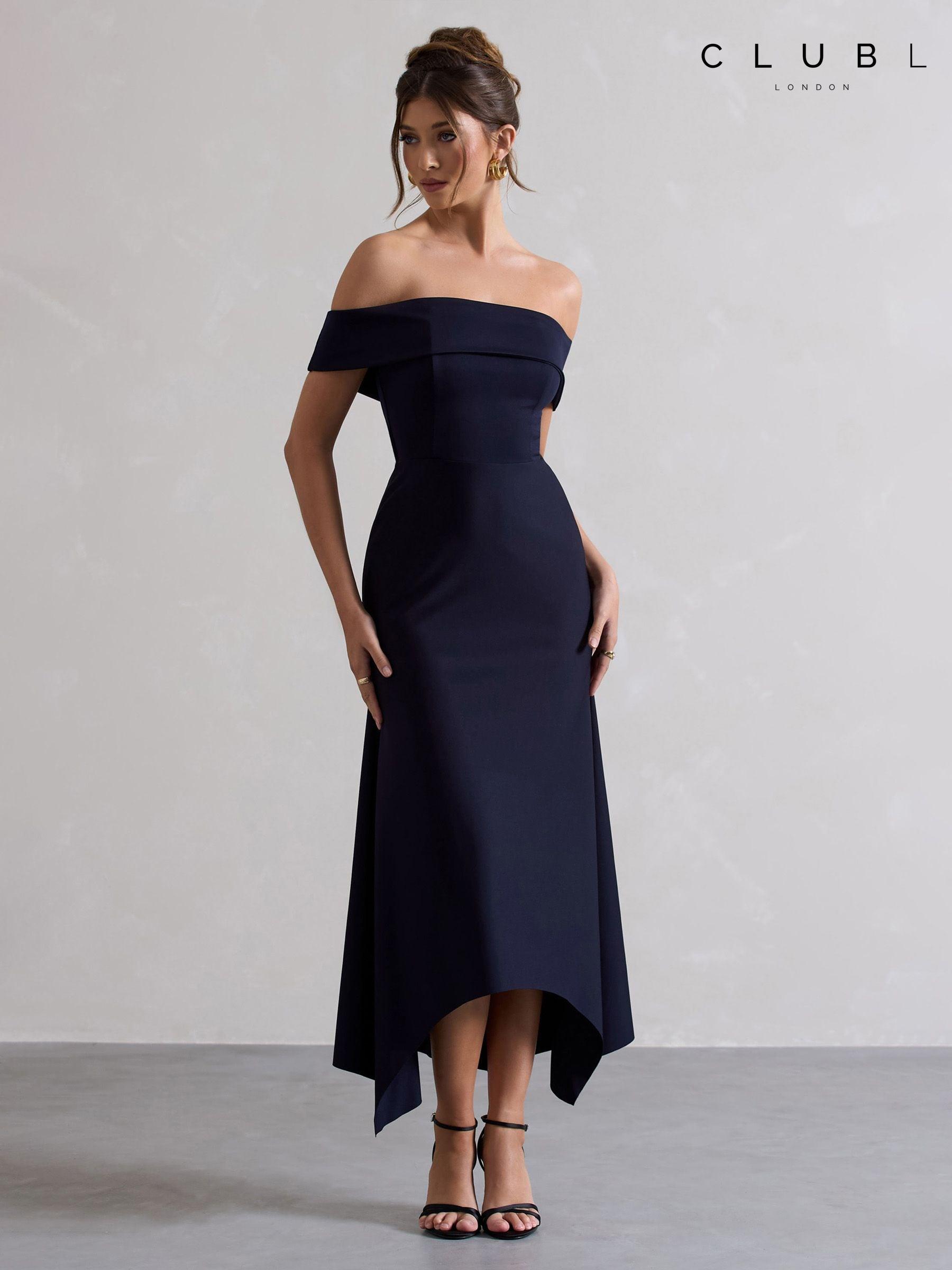 Women s A Line Wedding Guest Short Sleeve Bardot Dresses Next Luxembourg
