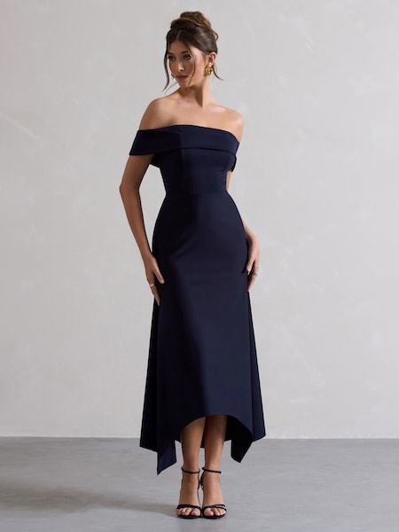 Club L London Windsor Bardot Maxi Dress (B14450) | 354 LEI