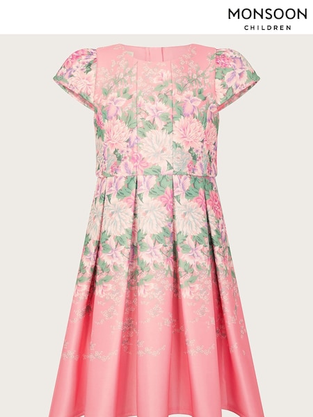 Monsoon Pink Floral Print Scuba Dress (B14612) | €27 - €35