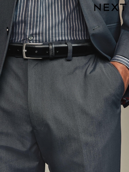 Black Textured Ripple Leather Belt (B14636) | €8.50
