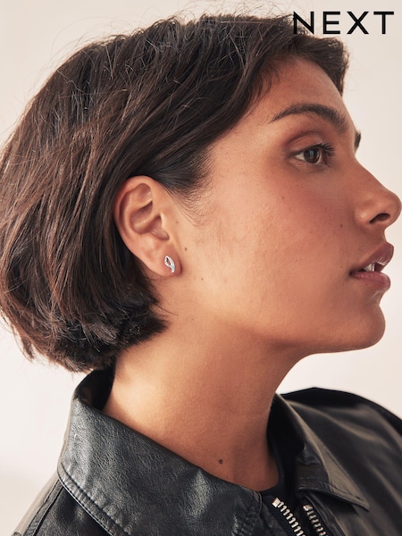 Sterling Silver Twist Stud Earrings (B14654) | €20