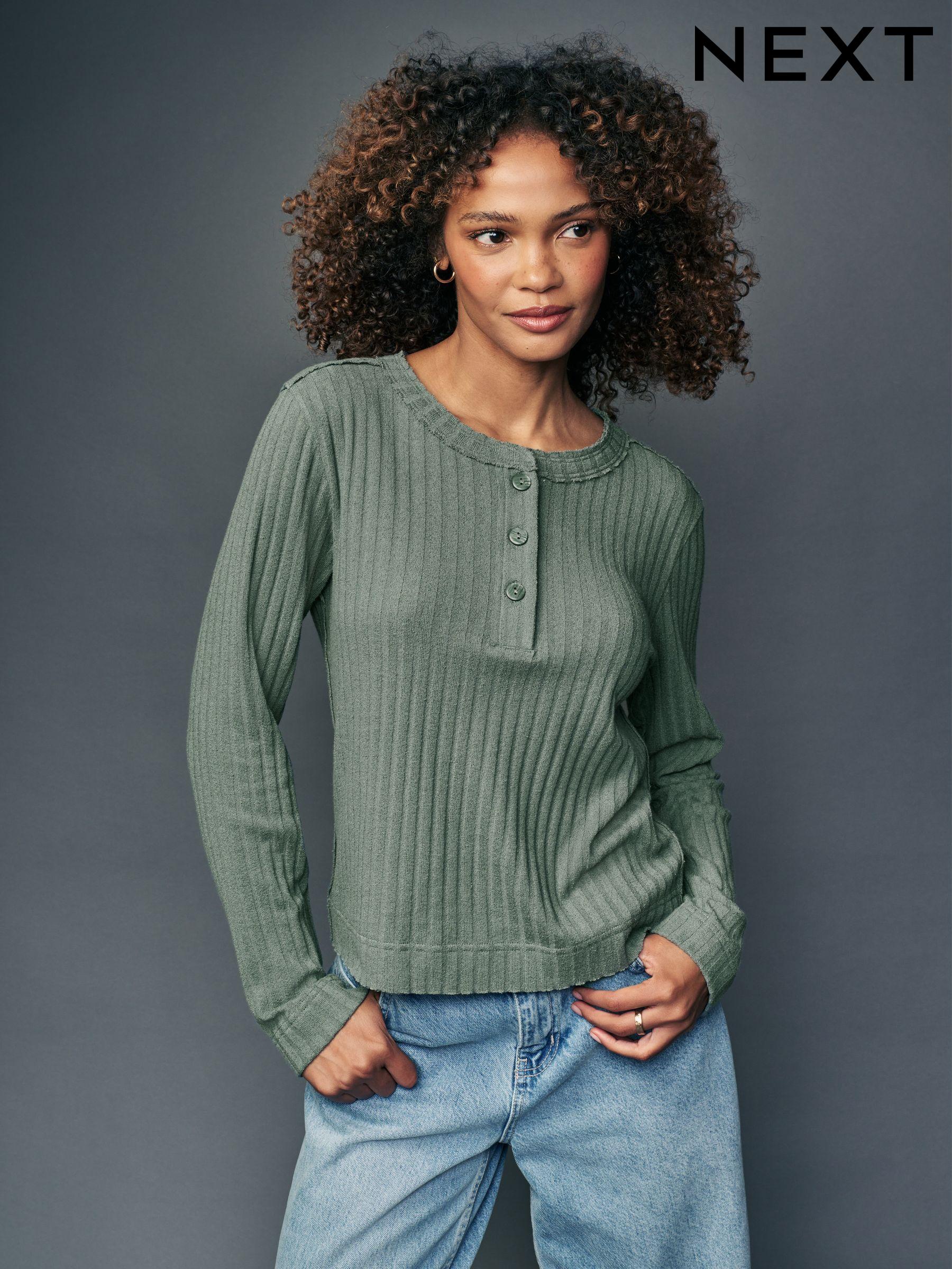 Women s Sale Green Round Neck Cotton Knitwear Next Luxembourg