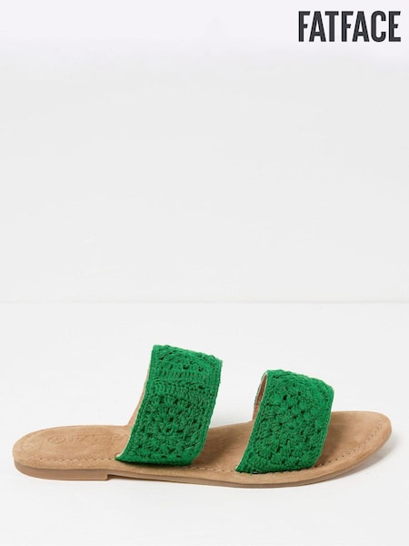 FatFace Penelope Green Crochet Sliders (B14717) | €25.50