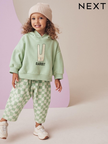 Green 100% Cotton Rabbit Hoodie Set (3mths-7yrs) (B14743) | AED63 - AED78