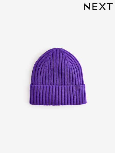 Purple Knitted Beanie Hat (1-16yrs) (B14847) | €4 - €8