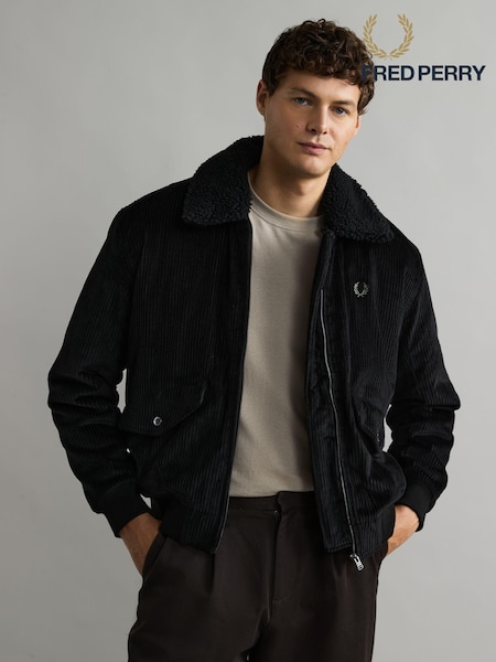 Fred Perry Corduroy Removable Collar Bomber Jacket (B14853) | €165