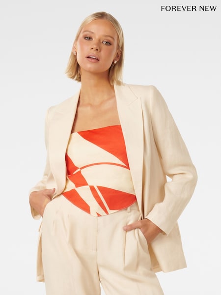 Forever New Cream Pure Linen Lacey Blazer (B14860) | €60