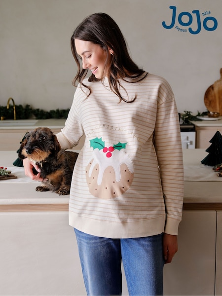 Jojo Maman Bébé Maternity Christmas Pudding Sweatshirt (B14919) | ‏21 ر.ع.‏