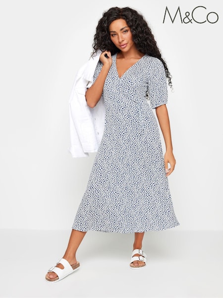 M&Co Petite Floral Print Midi Wrap Dress (B14938) | 23 €