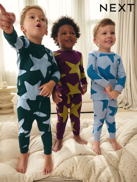 Mehrfarbig - 3 Pack Snuggle 100% Cotton Pyjamas (9mths-10yrs) (B14986) | 23 € - 28 €