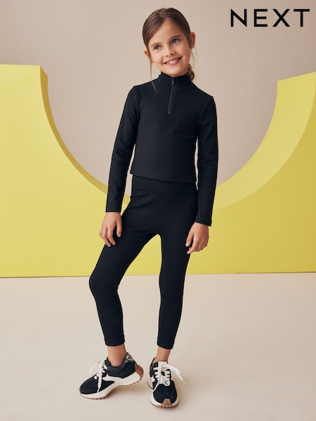 Black Seamless Ribbed High Waist Leggings (3-16yrs) (B15056) | €19 - €26