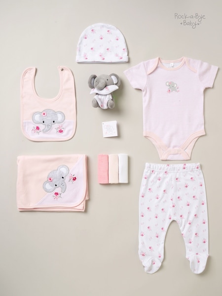 Rock-A-Bye Baby Boutique Pink 100% Cotton Print Gift Set 10 Piece (B15081) | €45