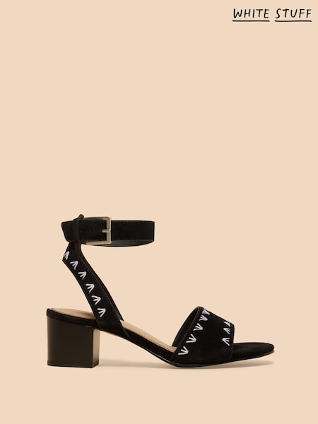 White Stuff Black Suede Ivy Heel Sandals (B15116) | €43