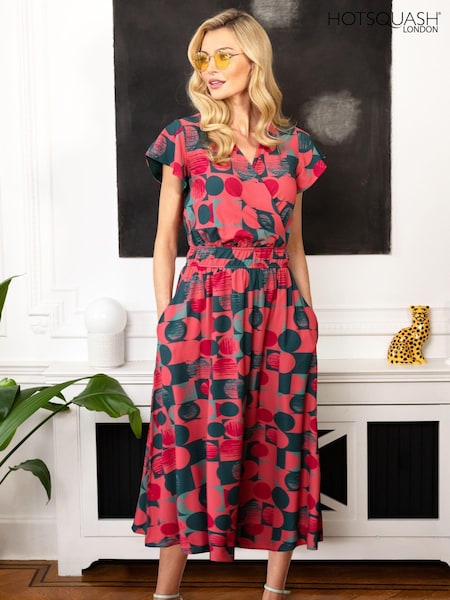 Hot Squash Petite Orange Chiffon Midi Dress (B15129) | R3,058