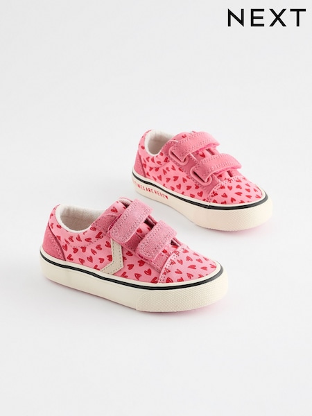 Pink Heart Touch Fasten Strap Printed Trainers (B15473) | AED63 - AED71