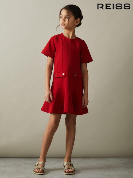 Reiss Red Fion 4-9 yrs Fit-and-Flare Pocket Detail Dress (B15487) | €70